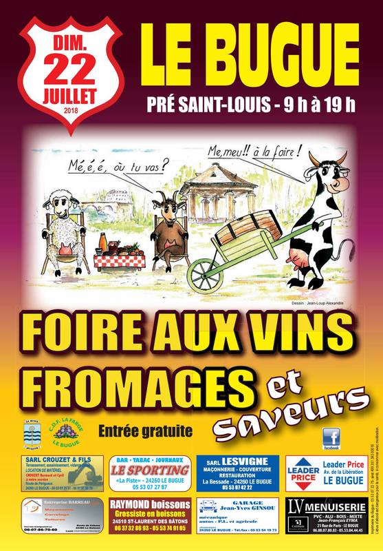 Foire aux vins fromages et saveurs à Le Bugue (24) - Juillet 2018