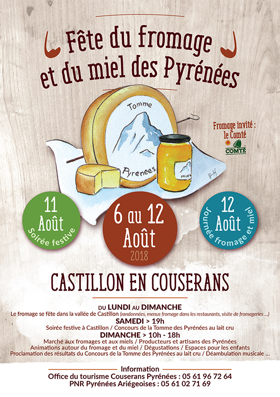 16ème fête du fromage et du miel - Concours de la Tomme des Pyrénées au lait cru à Castillon en Couserans (09) - Août 2018